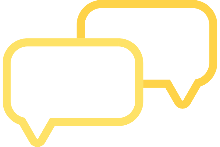 Grafika przedstawiająca dwie żółte chmurki chatu